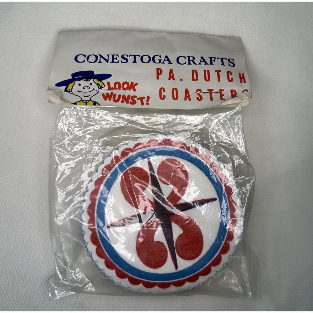 Vintage Conestoga Crafts Pa. Dutch -All Paper Coasters New Old Stock Cottagecore